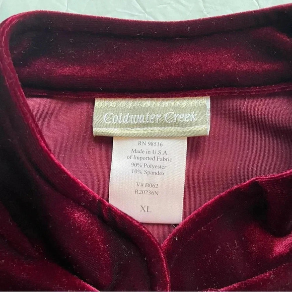 Coldwater Creek burgundy velvet feel blazer, coat. Women’s XL - Picture 2 of 11